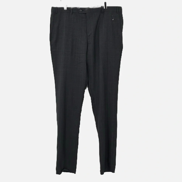 JB Britches Torino Pants in Grey Flat Front Wool Blend Unhemmed - NWOT -Size 40R - Picture 1 of 7